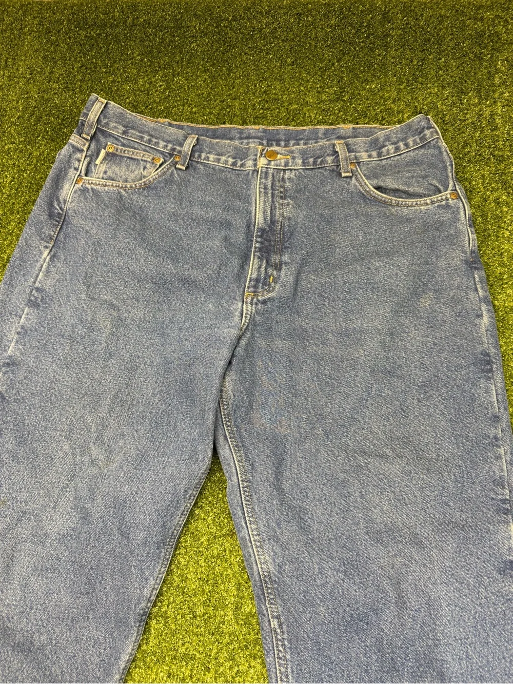 Carhartt B172 Darkstone Relaxed Fit Straight Leg Flannel Jeans Work Pants  40x30